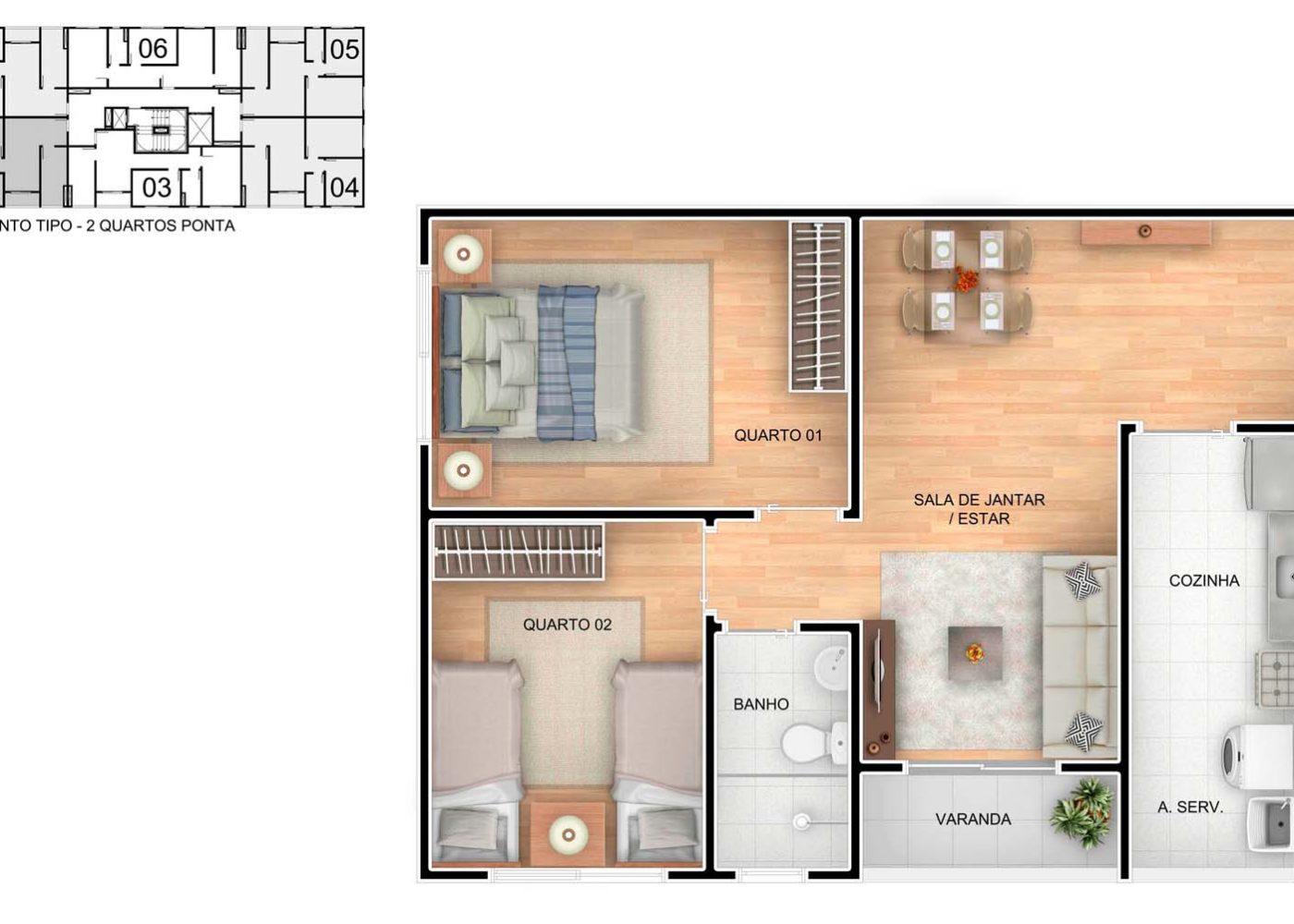 Planta 52 m²