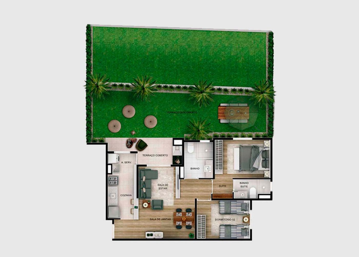 Planta 63 m² - Garden