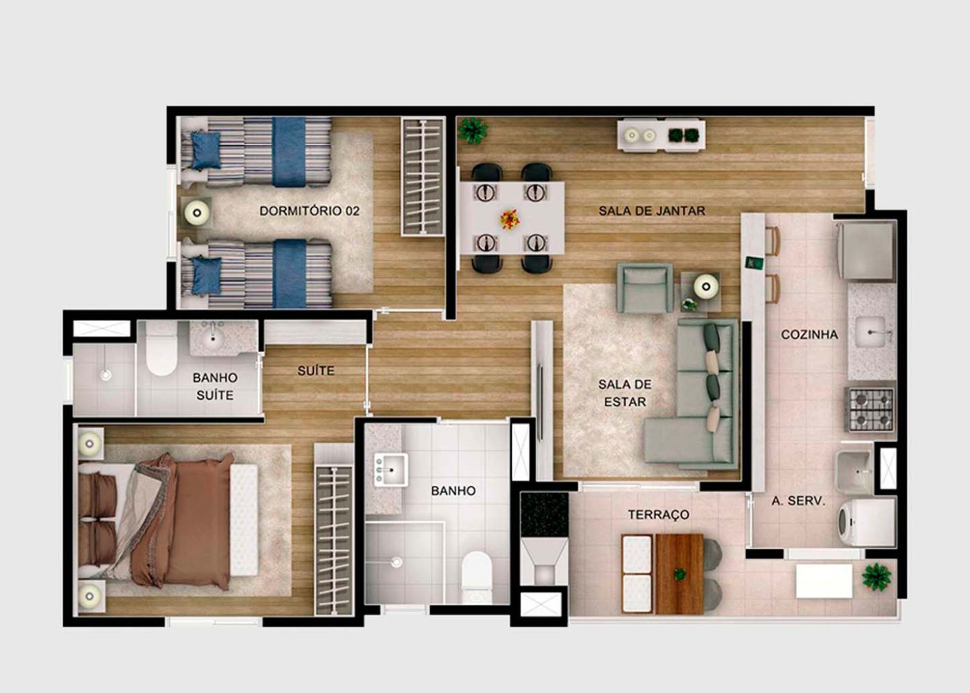Planta 63 m²