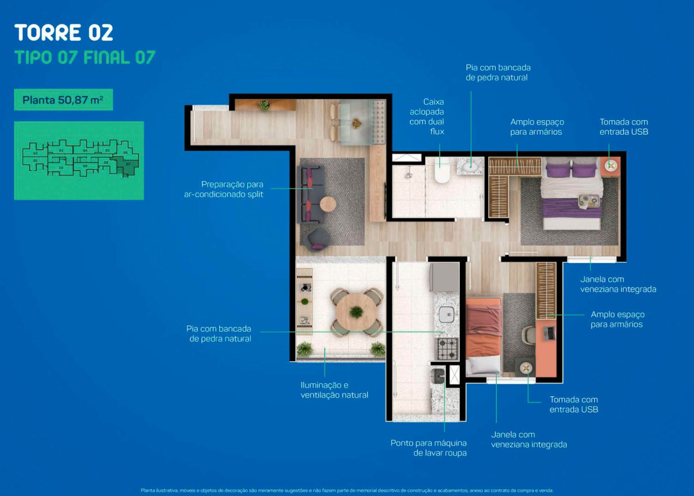 Planta 50,87 m²