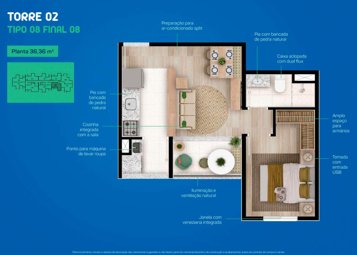 Planta 36,36 m²