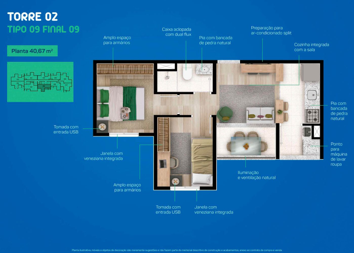 Planta 40,67 m²