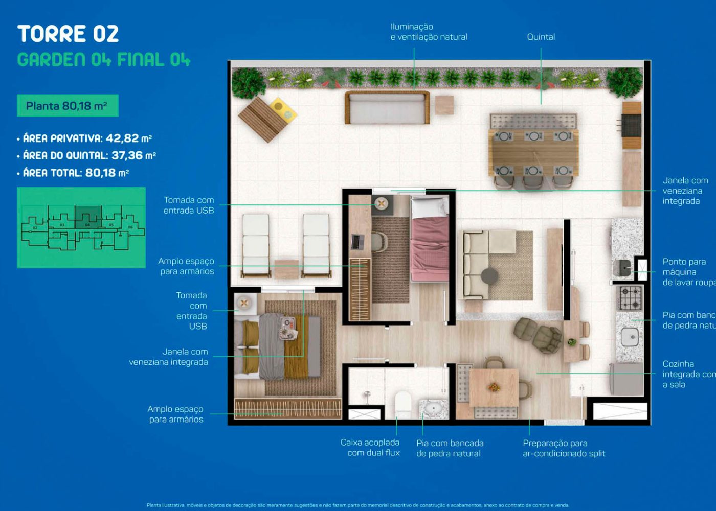 Planta 80,18 m²