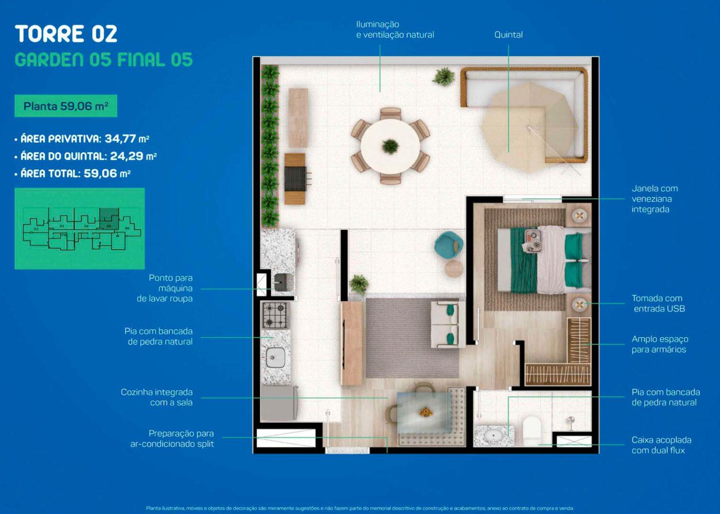 Planta 59,06 m²