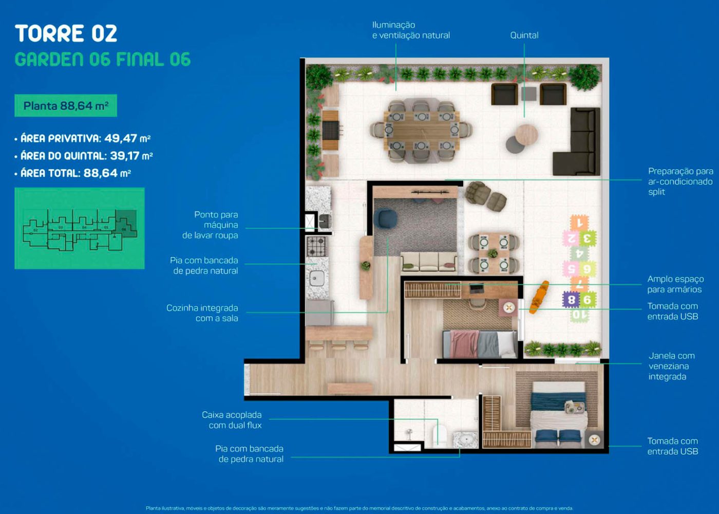Planta 88,64 m²