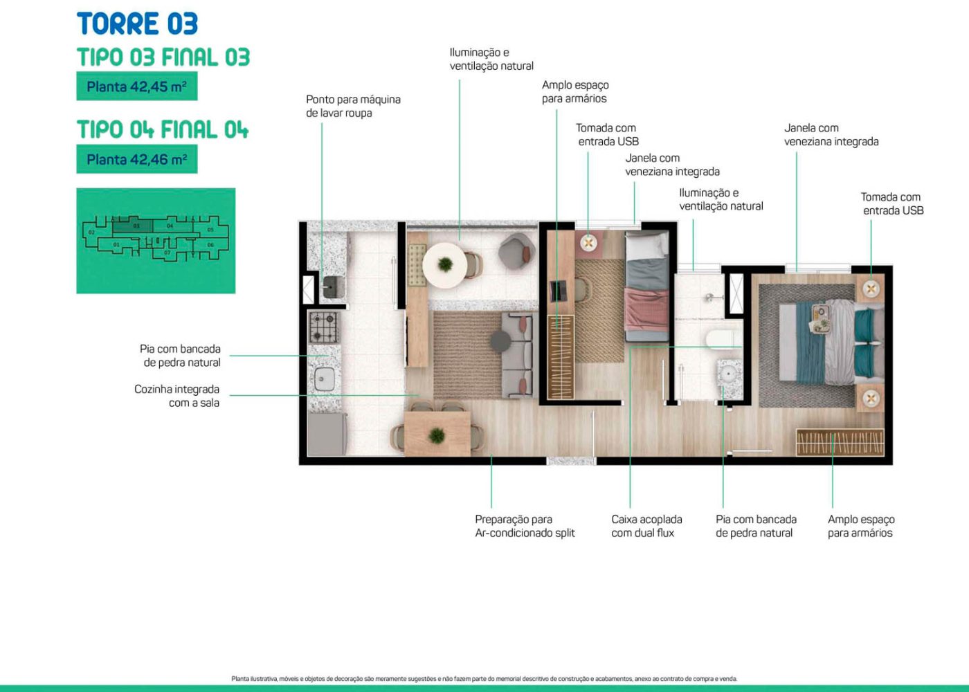 Planta 42,45 m²