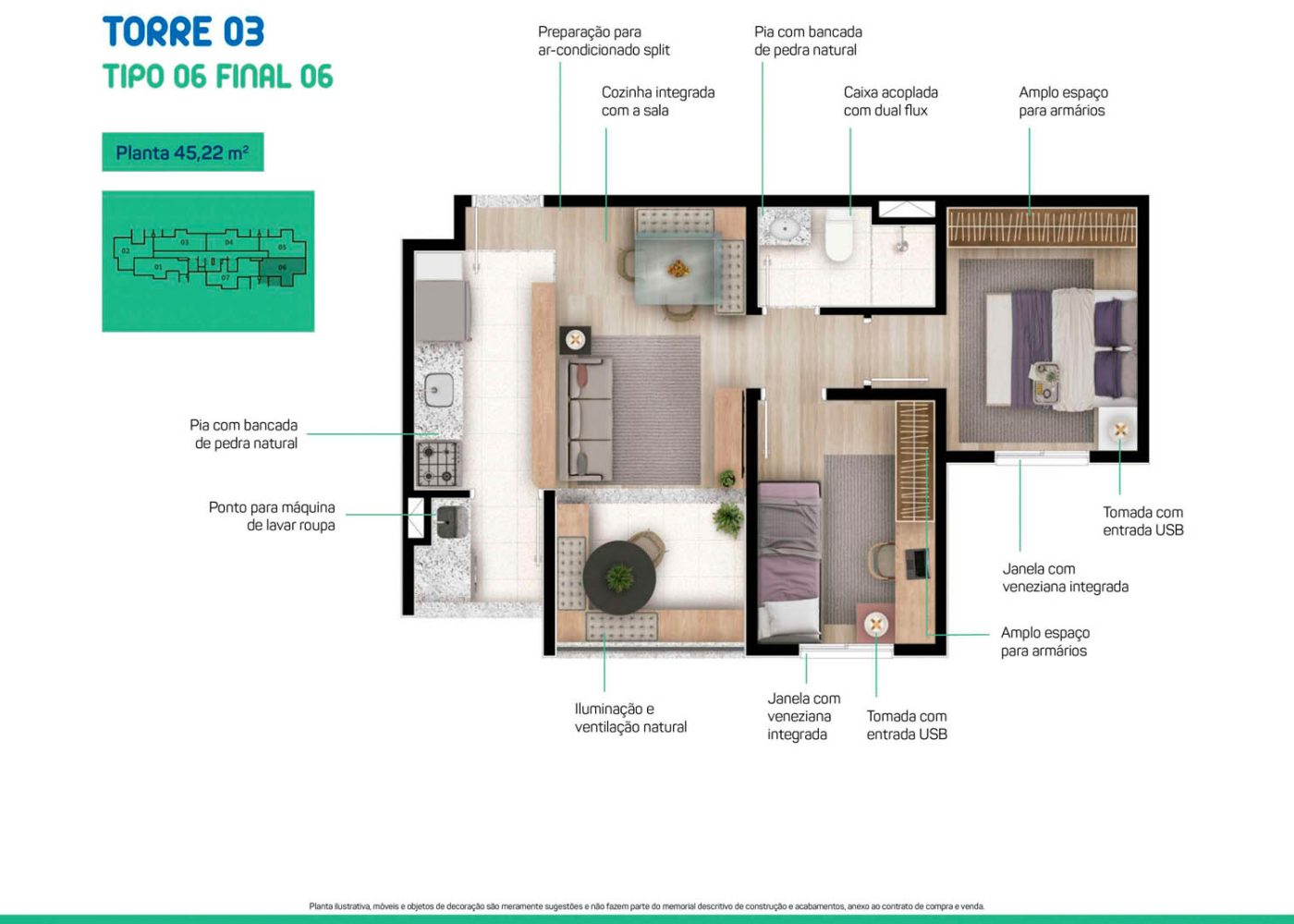 Planta 45,22 m²