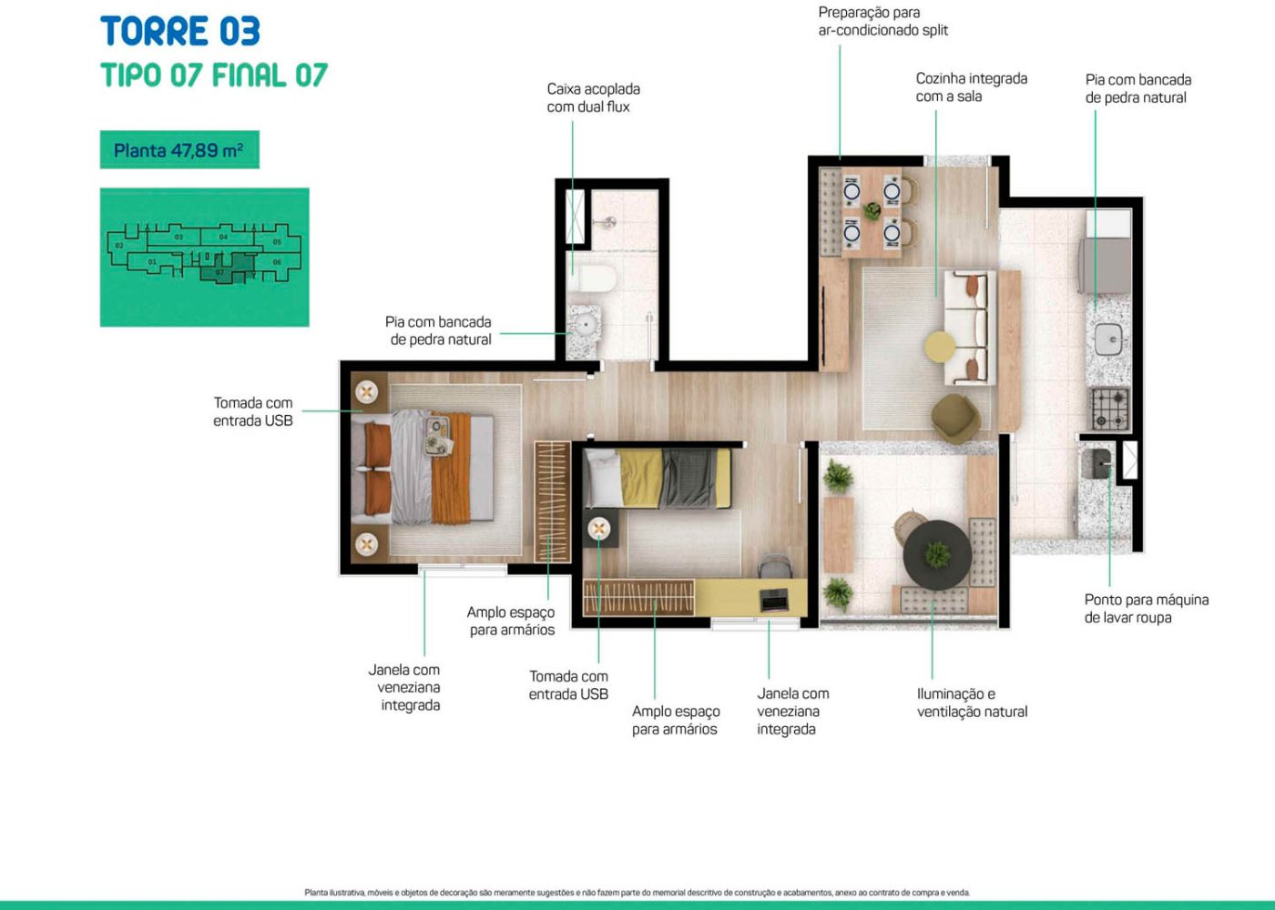 Planta 47,89 m²
