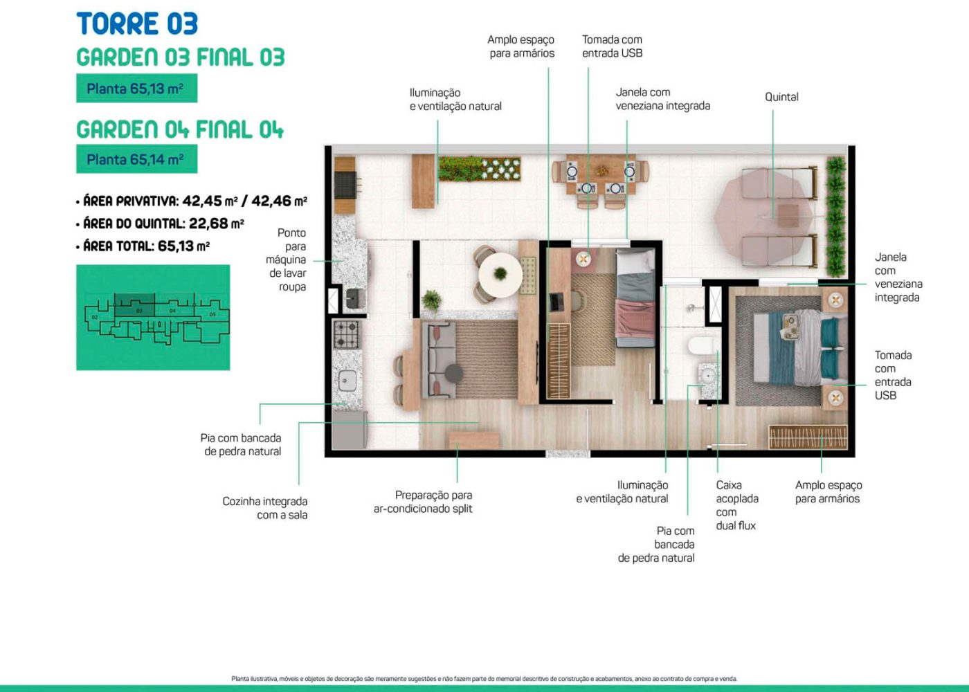 Planta 65,13 m²
