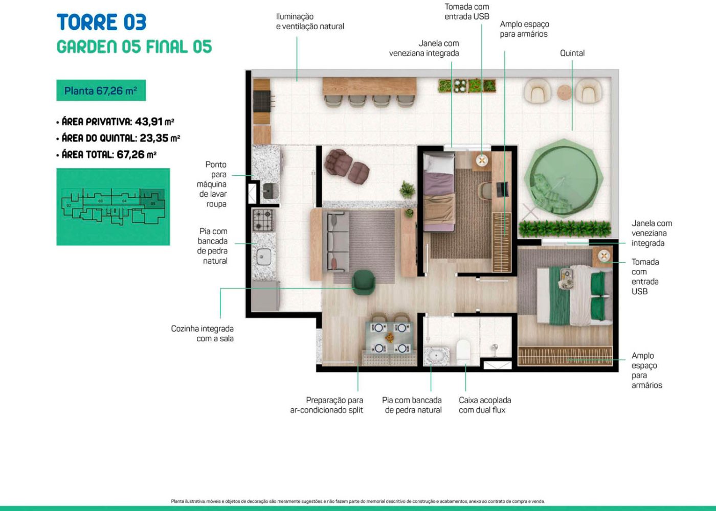 Planta 67,26 m²