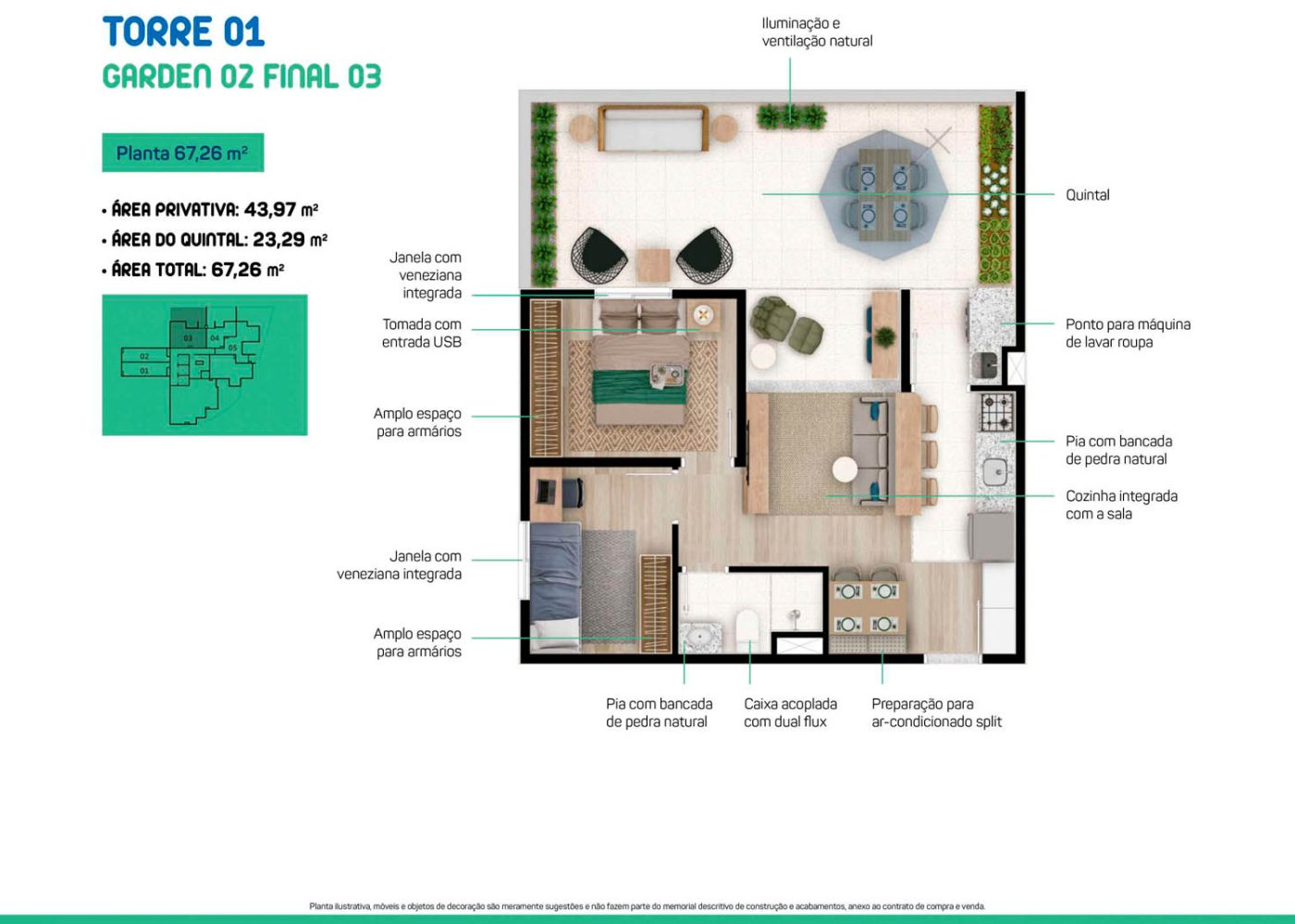 Planta 67,26 m²