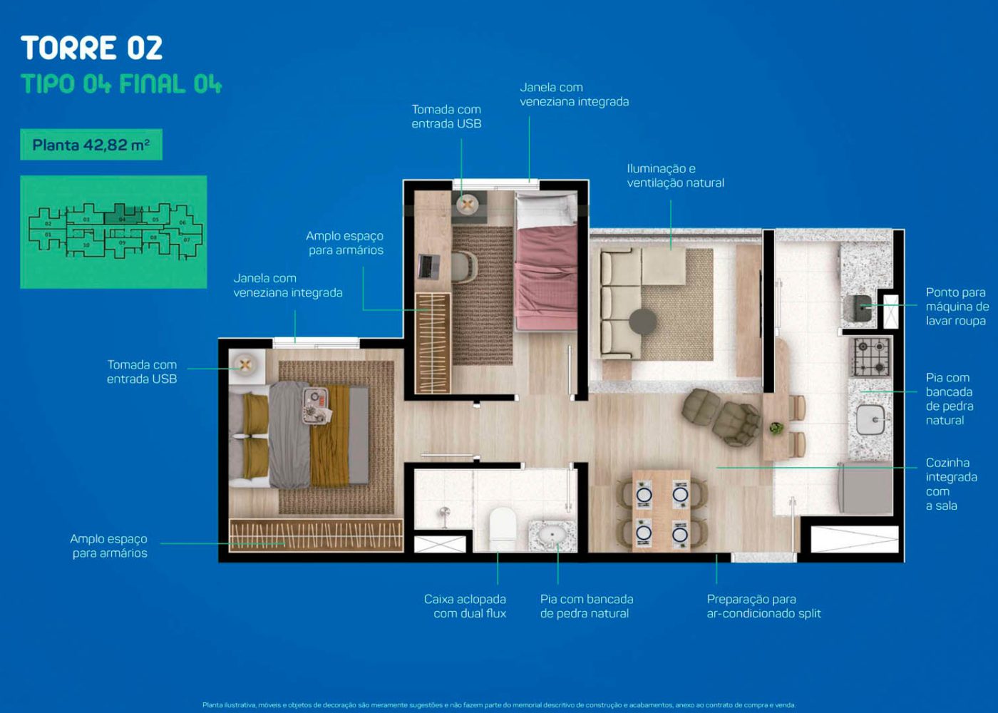 Planta 42,82 m²