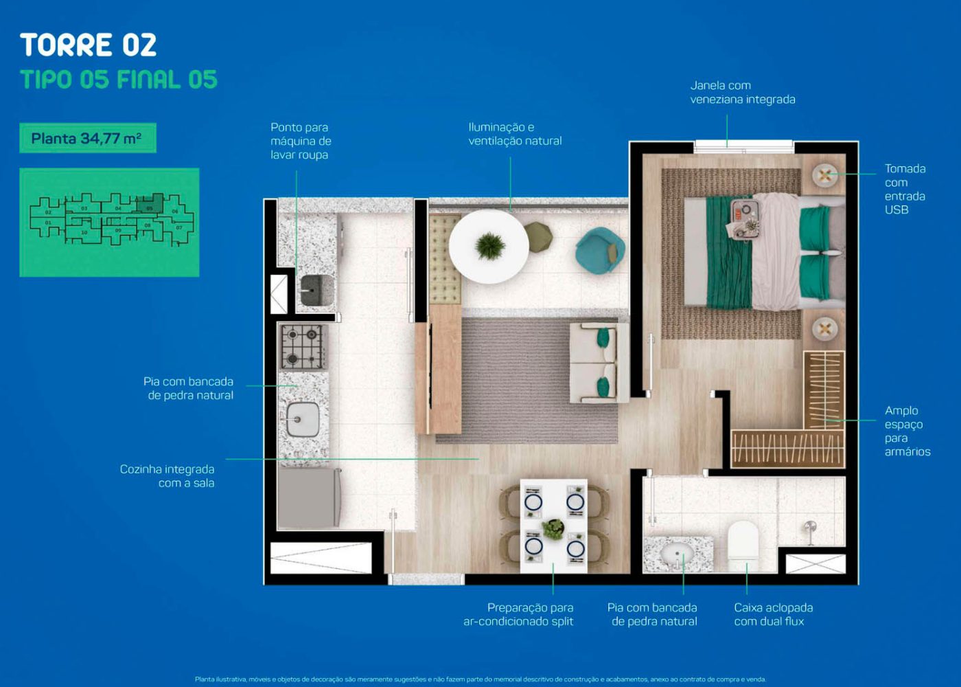 Planta 34,77 m²